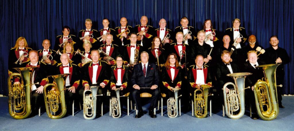 Chiltern Hills Brass Band at the finals of the National Brass Band Championships in Cheltenham.
